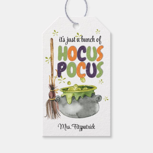 Para Presente É uma etiqueta de Hocus Pocus Halloween (Frente)