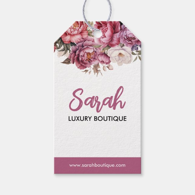 Para Presente Elegante etiqueta comercial floral Marrom Claro e  (Frente)