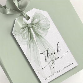 Para Presente Elegante Etiqueta de Agradecimento Verde Musgo par