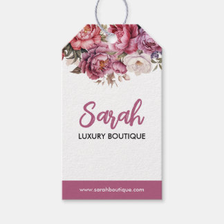 Para Presente Elegante Etiqueta Empresarial Floral Bege e Marrom