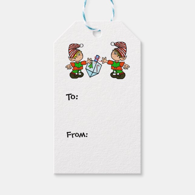 Para Presente Elves com a etiqueta do Dreidel Chrismukkah Gift (Frente)
