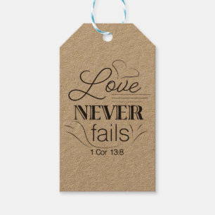 Para Presente etiqueta Amor Nunca Falha