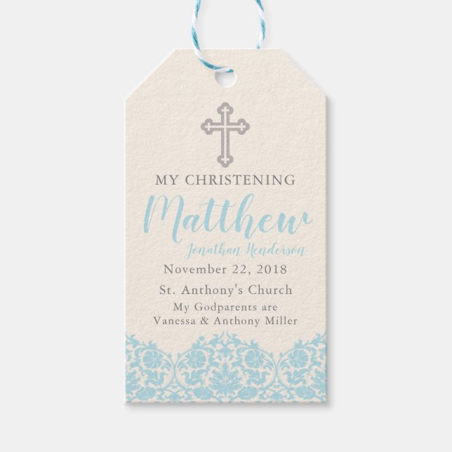Para Presente Etiqueta azul religiosa (Frente)