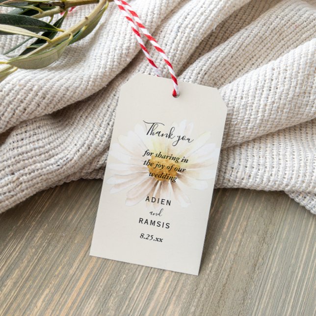 Para Presente Etiqueta Daisy Wedding Elegante (Criador carregado)