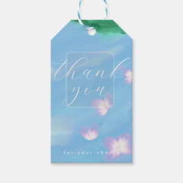 Para Presente Etiqueta de Agradecimento Azul Pastel – Floral