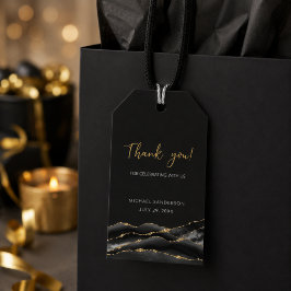Para Presente Etiqueta de Agradecimento Black Gold Agate