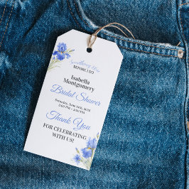 Para Presente Etiqueta de Agradecimento Chuva de Noiva Blue Iris