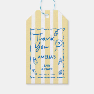 Para Presente Etiqueta de Agradecimento Ciao Baby Amarelo Azul D