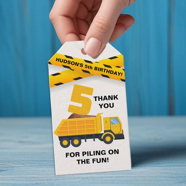 Para Presente Etiqueta de Agradecimento da Festa de Construção – (Construction Vehicle Birthday Party Favor Tag)