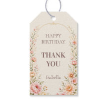 Etiqueta de Agradecimento de Aniversário Floral Ro