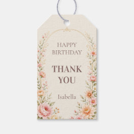 Para Presente Etiqueta de Agradecimento de Aniversário Floral Ro