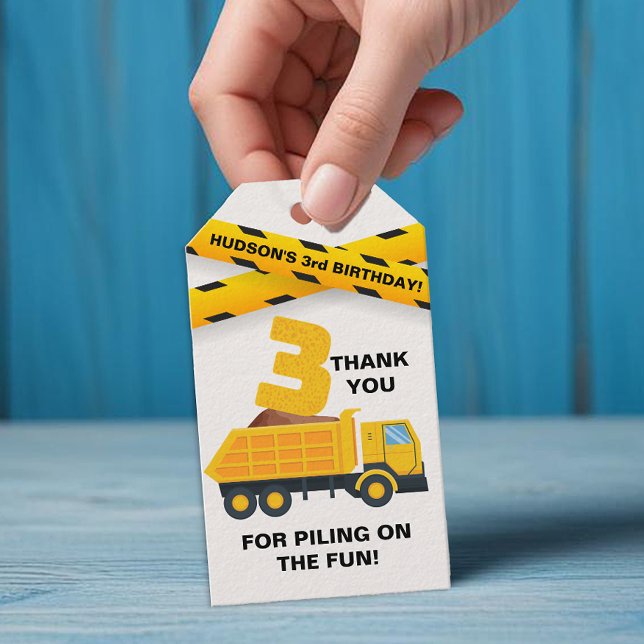Para Presente Etiqueta de Agradecimento de Caminhão de Construçã (Fun Construction Party Favor Tag)