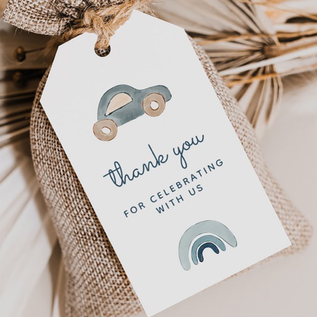 Para Presente Etiqueta de Agradecimento de Carro Azul (Criador carregado)