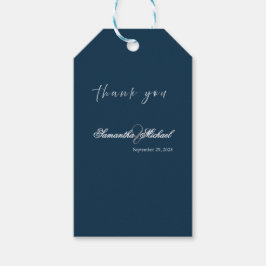 Para Presente Etiqueta de Agradecimento de Casamento Azul-Marinh