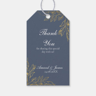 Para Presente Etiqueta de Agradecimento de Casamento Botânico Az