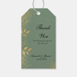 Para Presente Etiqueta de Agradecimento de Casamento em Verde Sa