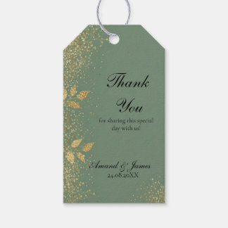 Para Presente Etiqueta de Agradecimento de Casamento em Verde Sa