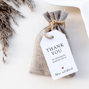 Para Presente Etiqueta de Agradecimento de Casamento Minimalista