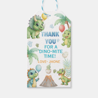 Para Presente Etiqueta de Agradecimento de Dinossauro com Ativid