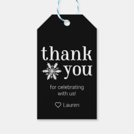 Para Presente Etiqueta de Agradecimento Floco de Neve de Inverno