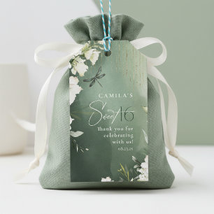 Para Presente Etiqueta de agradecimento Sweet 16 Flor de Libélul