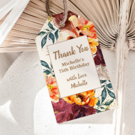 Para Presente Etiqueta de Aniversário de 75 anos em tons de lara