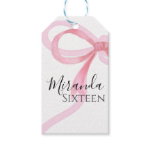 Etiqueta de aniversário de Sweet Sixteen com laço 