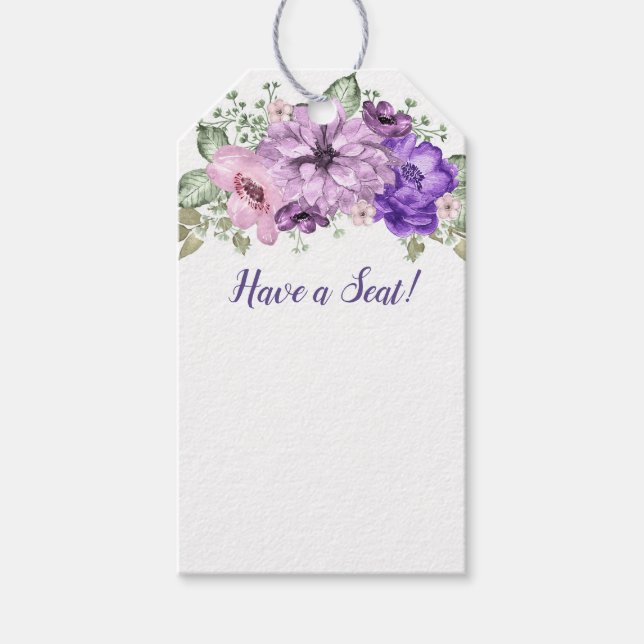 Para Presente Etiqueta de Assento Floral Ultra Violeta (Frente)