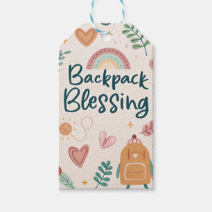 Para Presente Etiqueta de bênção da mochila - Design cotovelo e