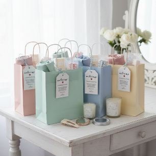 Para Presente Etiqueta de Boas-Vindas de Casamento Elegante em N