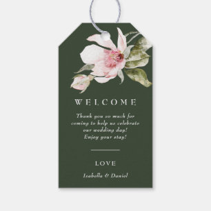 Para Presente Etiqueta de Boas-vindas do Casamento Floral Verde 