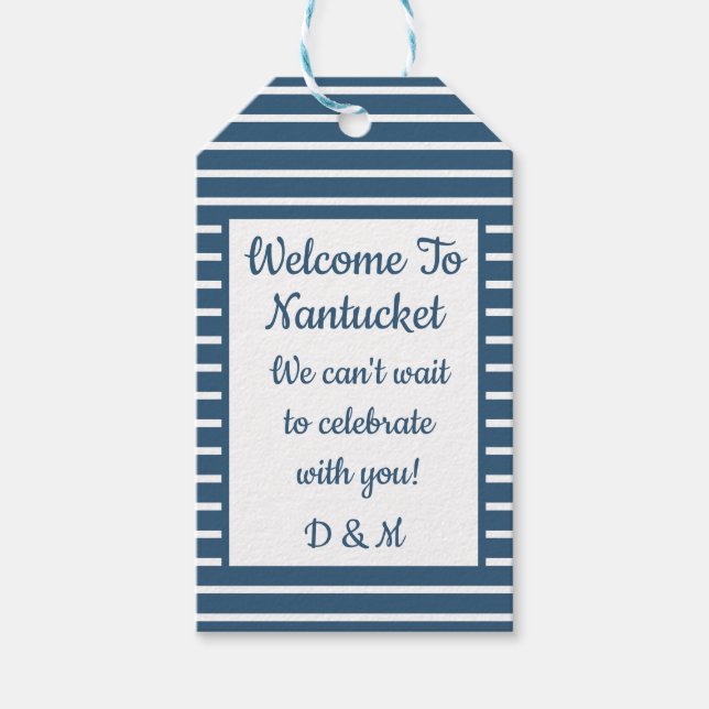 Para Presente Etiqueta de boas-vindas do Seersucker Wedding (Frente)
