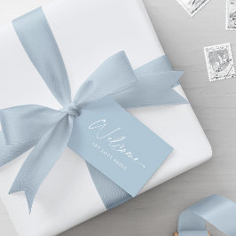Para Presente Etiqueta de Boas-vindas Dusty Blue Wedding - Etiqu