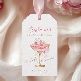 Para Presente Etiqueta de Bridal Shower com Pétalas de Ouro Rosa