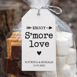 Para Presente Etiqueta de casamento Rustic White S'more Love