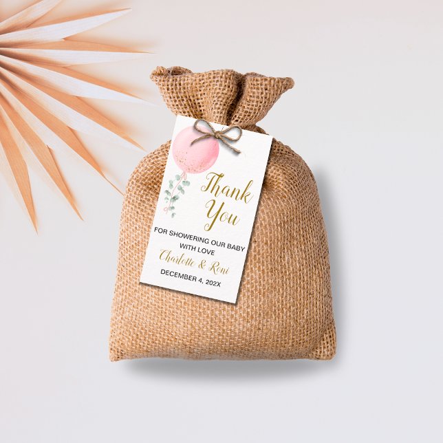 Para Presente Etiqueta de Chá da Baby Girl / Obrigado (Criador carregado)