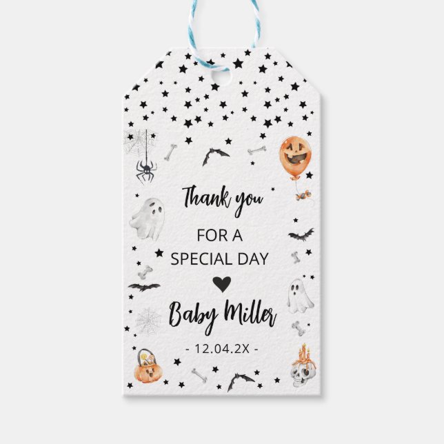 Para Presente Etiqueta de Chá de fraldas de Boo Halloween (Frente)