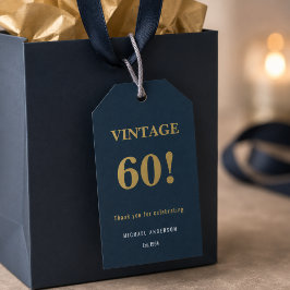 Para Presente Etiqueta de Favor de Aniversário de 60 Vintage