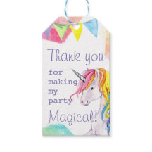 Etiqueta de Favor de Aniversário do Rainbow Unicor