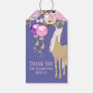 Para Presente Etiqueta de Favor de Aniversário Floral Cavalo Bon