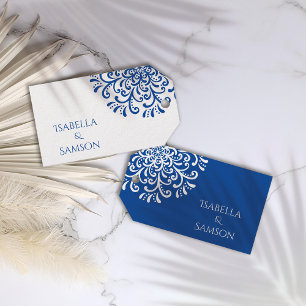 Para Presente Etiqueta de favor de Casamento Azul Branco