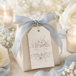 Para Presente Etiqueta de Favor de Casamento Botânico Azul Empoe
