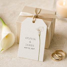 Para Presente Etiqueta de Favor de Casamento de Lírio Calla Bran