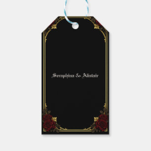 Para Presente Etiqueta de Favor de Casamento Elegante Dark Gothi