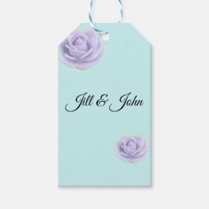 Para Presente Etiqueta de Favor de Casamento Lavender Rose Nome