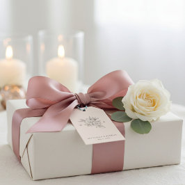 Para Presente Etiqueta de Favor de Casamento Monograma Rosa Cora