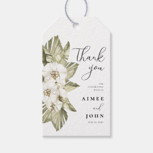 Para Presente Etiqueta de Favor de Casamento Orquídeo Branco