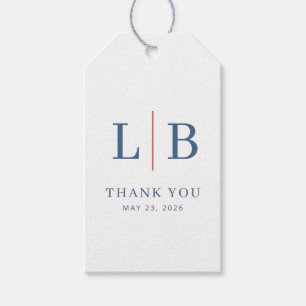 Para Presente Etiqueta de Favor de Casamento Serif Azul Naval El