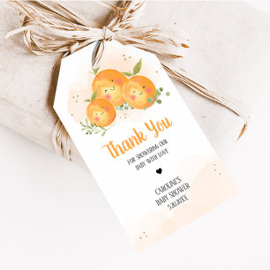 Para Presente Etiqueta de Favor de Chá de Bebê Laranja Citrus Li