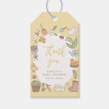 Etiqueta de Favor de Chá de Bebê Vintage Jardim de